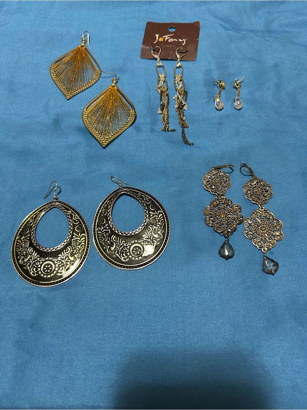 Gold-Tone Filigree Drop Earrings - Gold